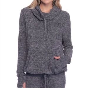 BAREFOOT DREAMS Hoodie Top COZYCHIC LITE Pullover. Charcoal Color. Size XS